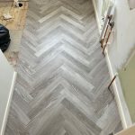 Bathroom supply and fit in Karndean Knight tile herringbone, colour Grey limed oak 2