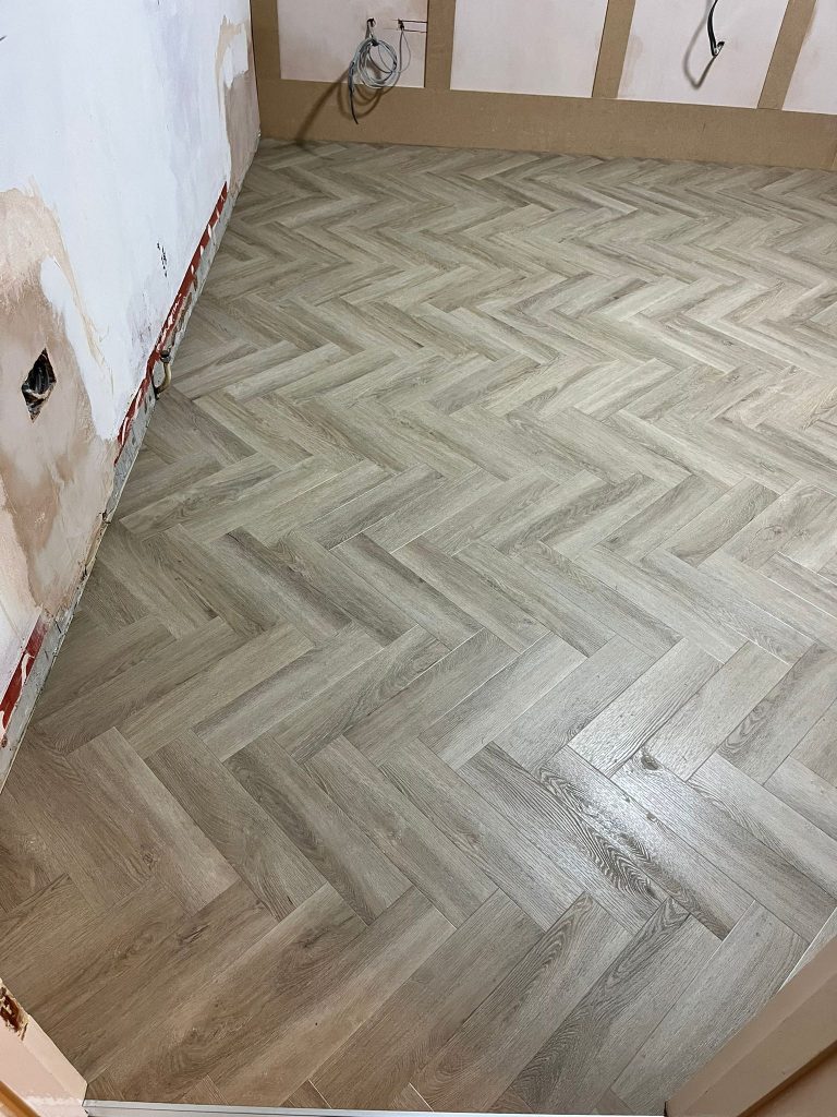 Tv room supplied and fitted in Textures LVT 03