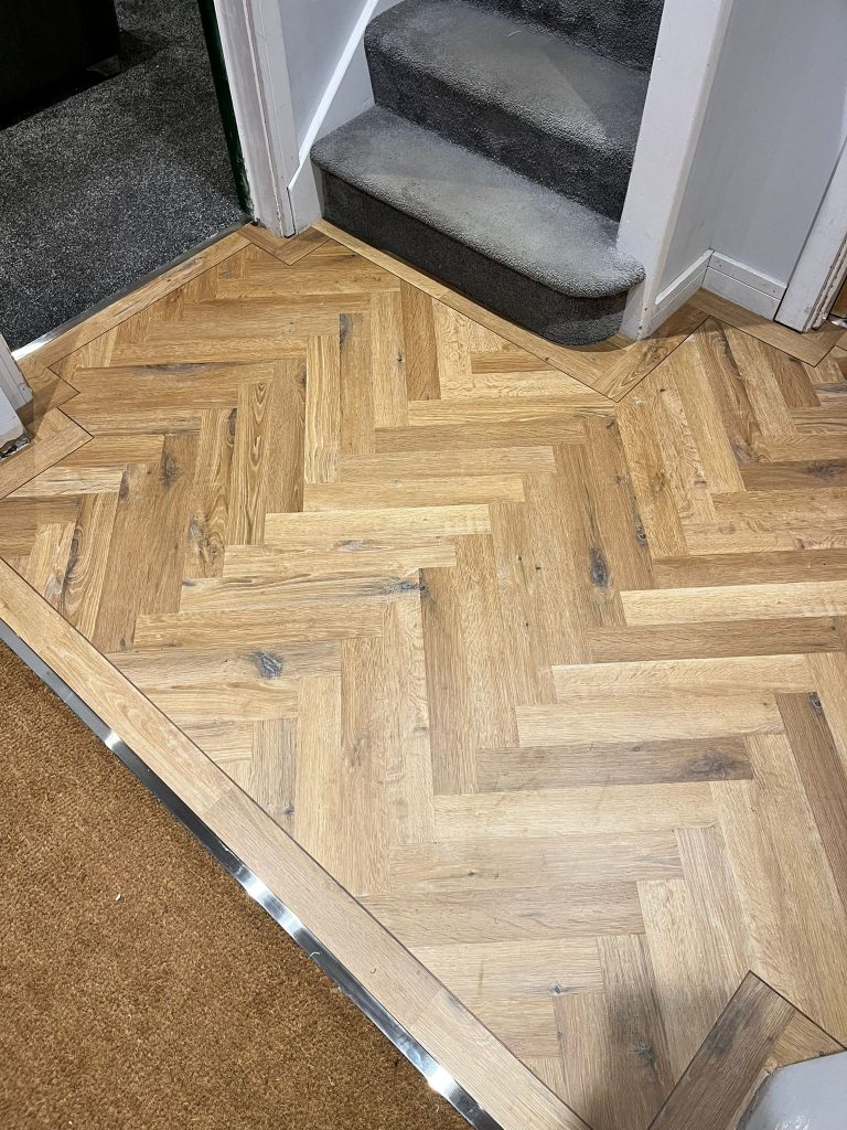 Hallway and WC in Karndean Knight Tile Herringbone LVT