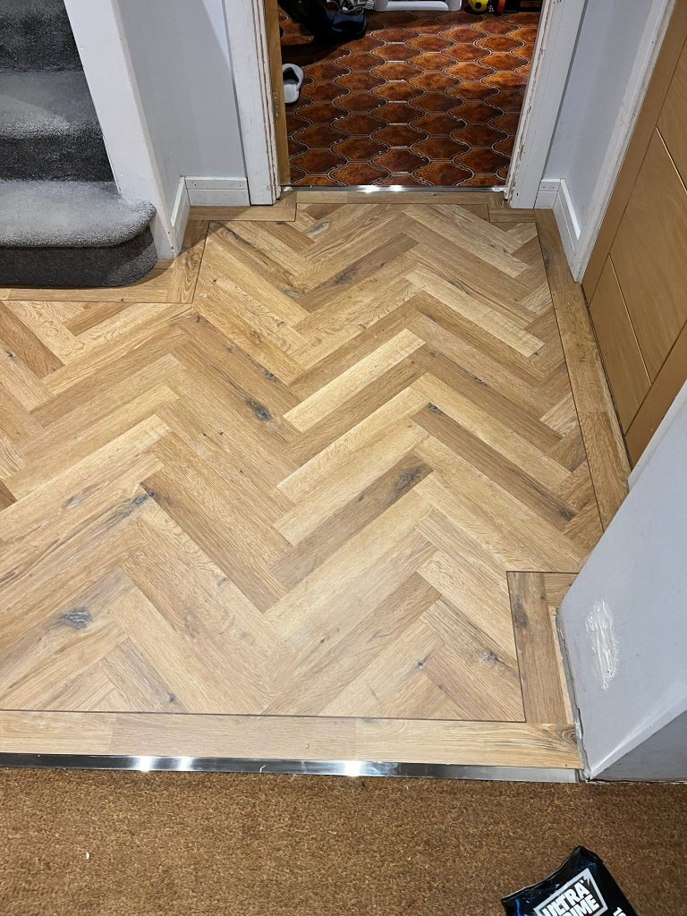Hallway and WC in Karndean Knight Tile Herringbone LVT