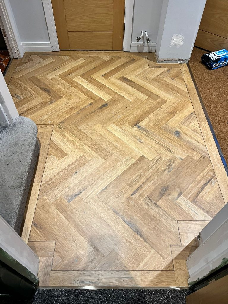 Hallway and WC in Karndean Knight Tile Herringbone LVT