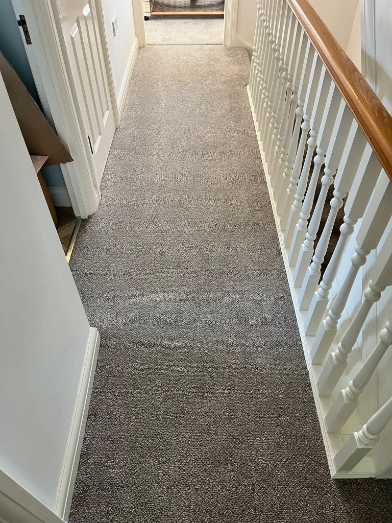 2 flights of stairs 2 landings 2 bedrooms and a study supplied and fitted in Cormar Carpets Primo Tweeds