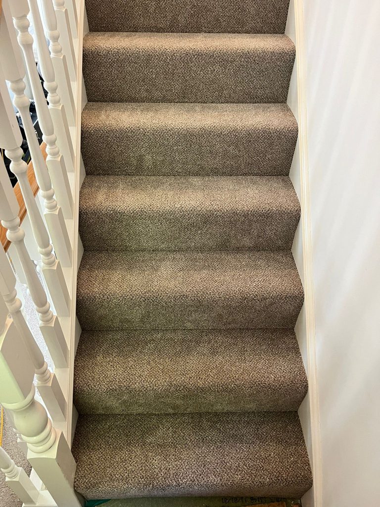 2 flights of stairs 2 landings 2 bedrooms and a study supplied and fitted in Cormar Carpets Primo Tweeds