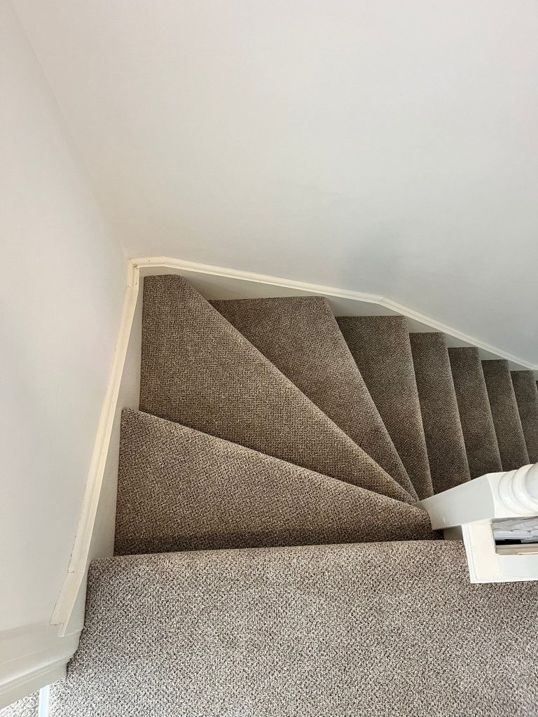 2 flights of stairs 2 landings 2 bedrooms and a study supplied and fitted in Cormar Carpets Primo Tweeds