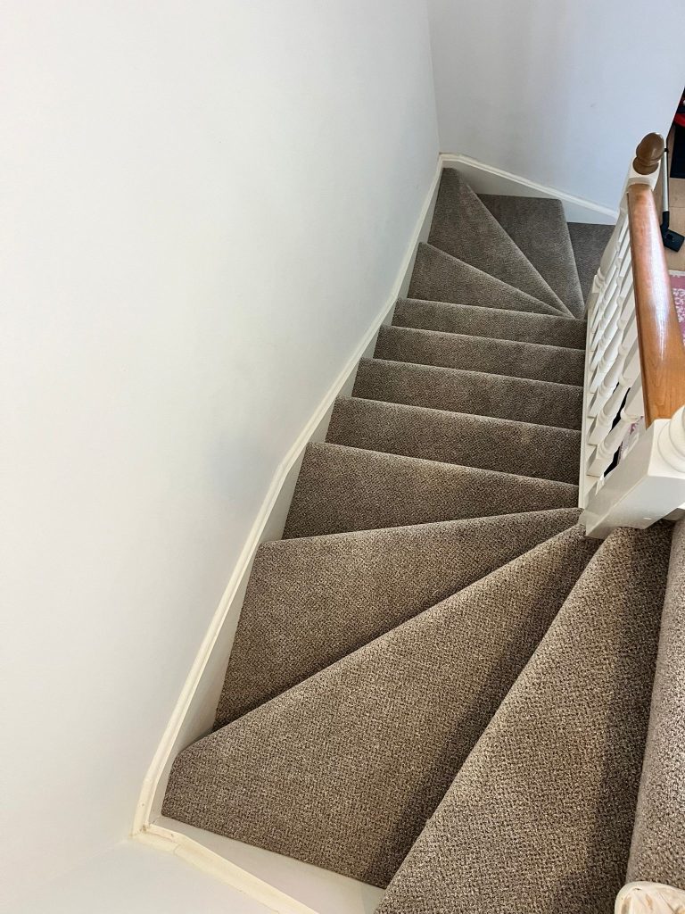 2 flights of stairs 2 landings 2 bedrooms and a study supplied and fitted in Cormar Carpets Primo Tweeds