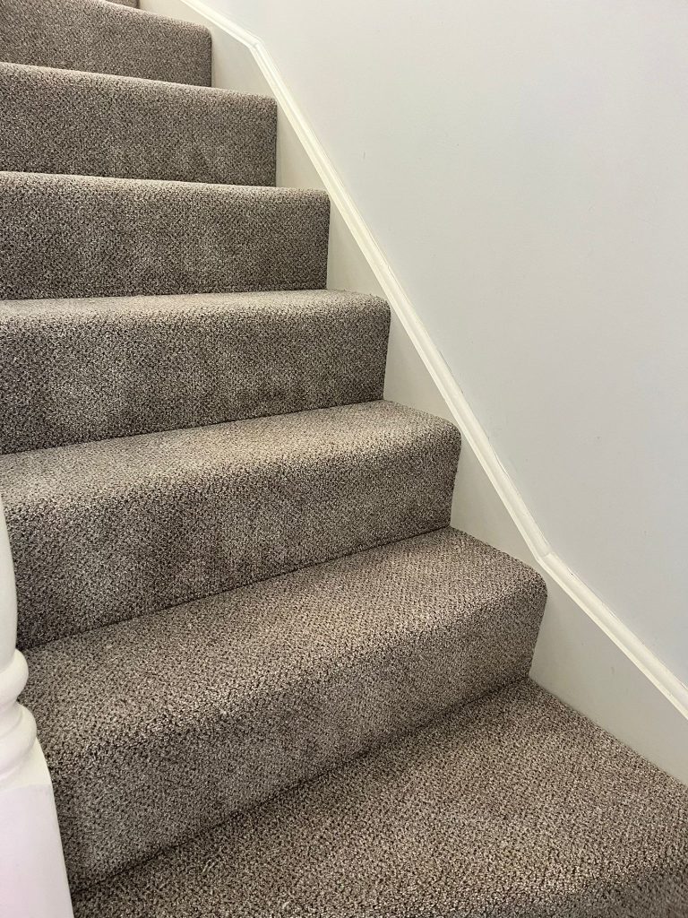 2 flights of stairs 2 landings 2 bedrooms and a study supplied and fitted in Cormar Carpets Primo Tweeds