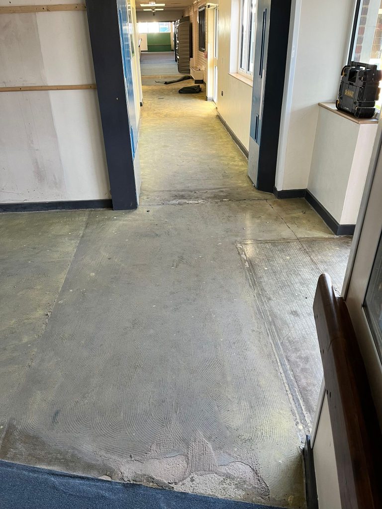 School work - Supa Cord commercial stick down carpet and 2 entrance mats.