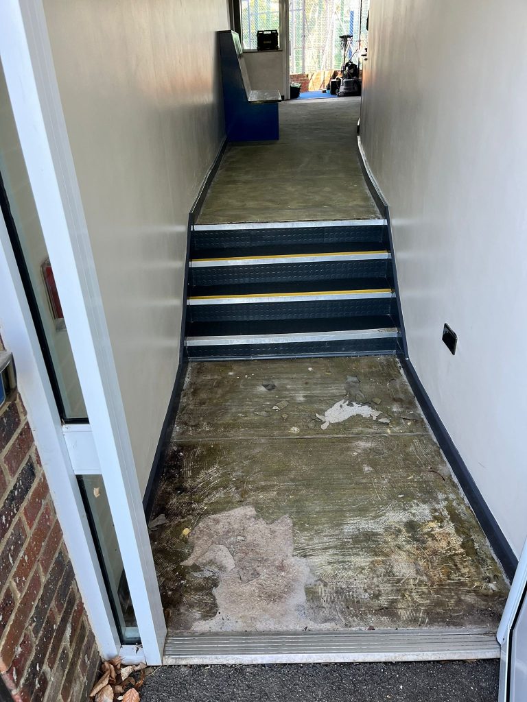 School work - Supa Cord commercial stick down carpet and 2 entrance mats.
