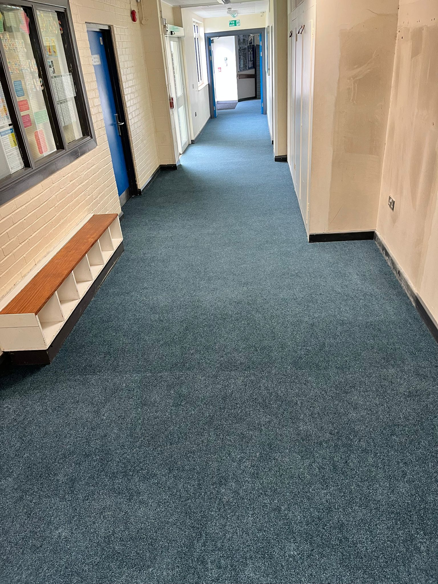 School work – Supa Cord commercial stick down carpet