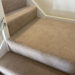 Stairs, landing and bedroom supplied and fitted in Cormar’s Woodland Heather Twist Deluxe carpet, colour Pine Nut 02
