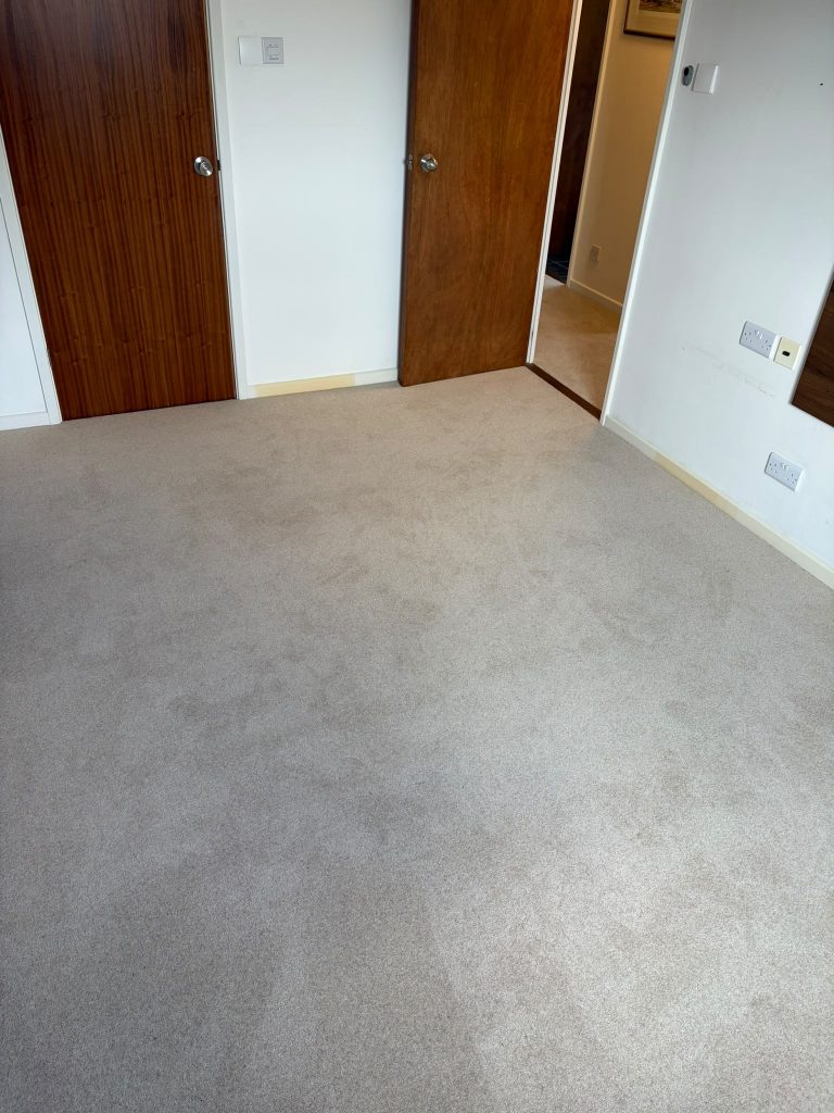 Stairs, landing and bedroom supplied and fitted in Cormar’s Woodland Heather Twist Deluxe carpet, colour Pine Nut 06
